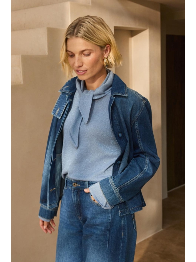 Expresso Denim jacket short EX356 Blue denim