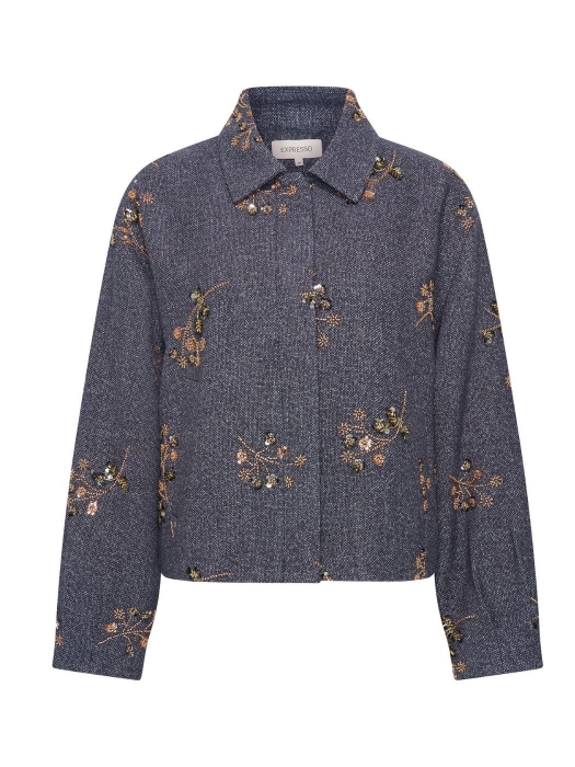 Expresso Jacket woven embellishment EX395 Blue nights