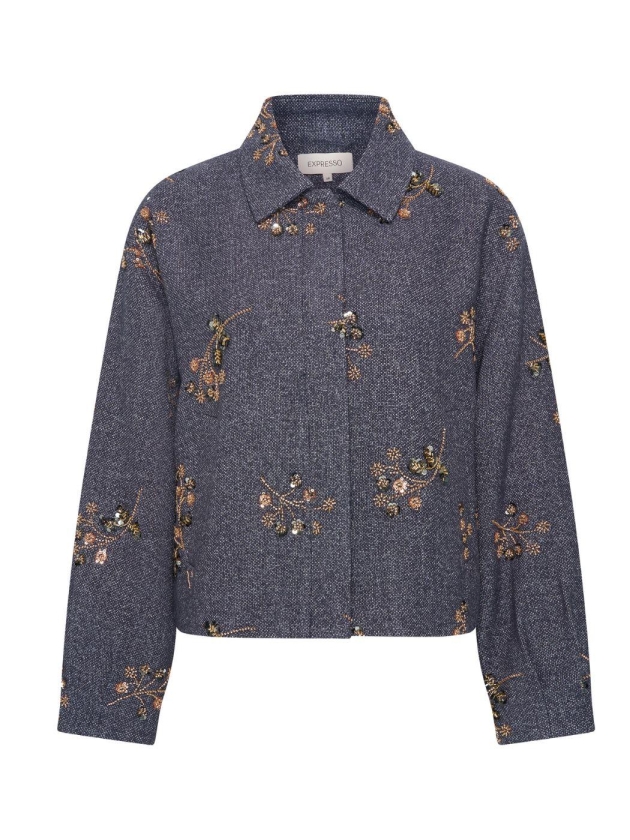 Expresso Jacket woven embellishment EX395 Blue nights