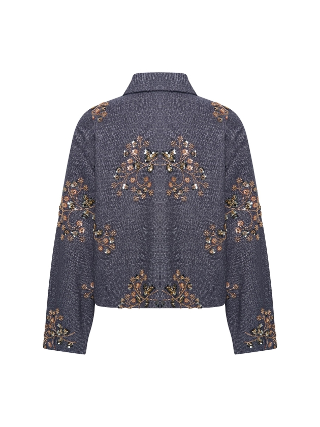 Expresso Jacket woven embellishment EX395 Blue nights
