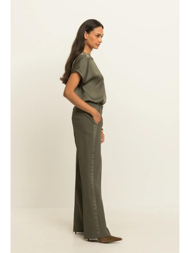 Expresso Pants satin stripe EX521 Beetle