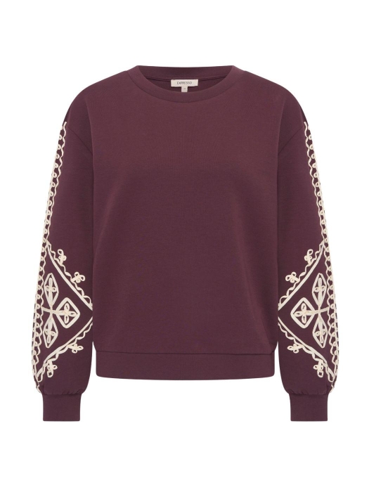 Expresso Sweater jersey tape embroiderie EX851 Fudge