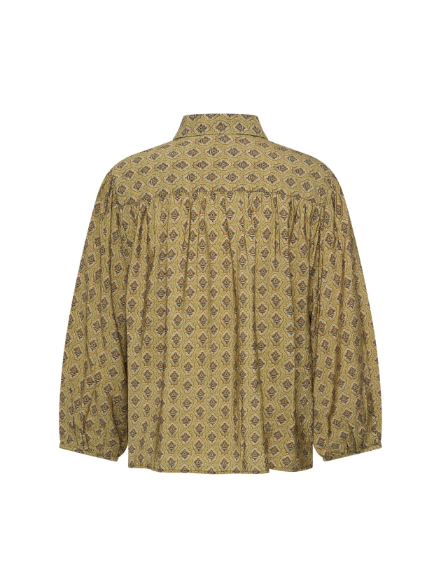 Expresso Blouse woven print EX509 Green moss