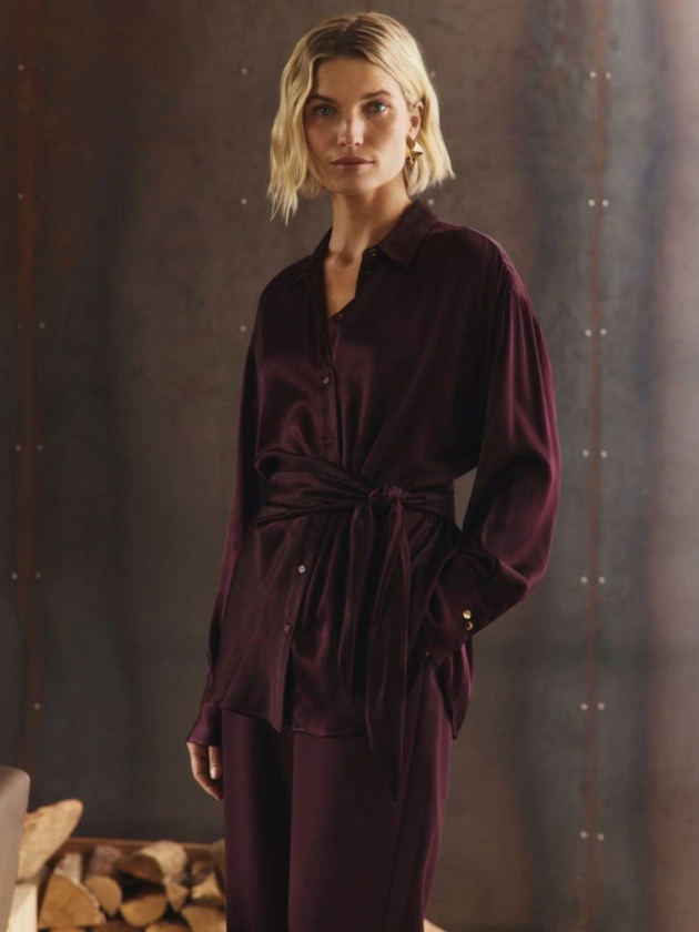 Expresso Blouse knot detail EX851 Fudge