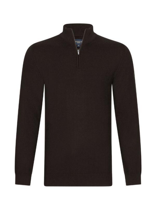 Cavallaro Merino Half Zip Pullover 898 Darm brown