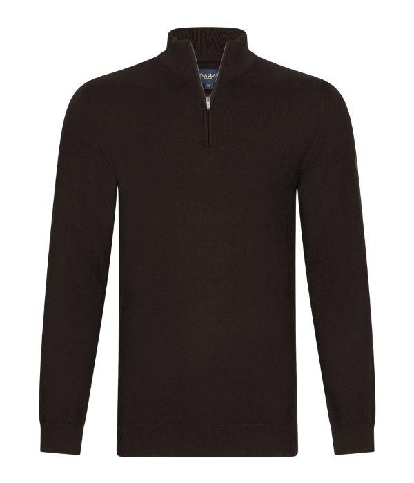 Cavallaro Merino Half Zip Pullover 898 Darm brown