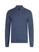 Cavallaro Merino Half Zip Pullover 650000 Mid blue