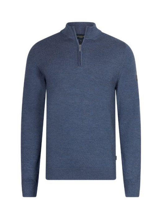 Cavallaro Merino Half Zip Pullover 650000 Mid blue