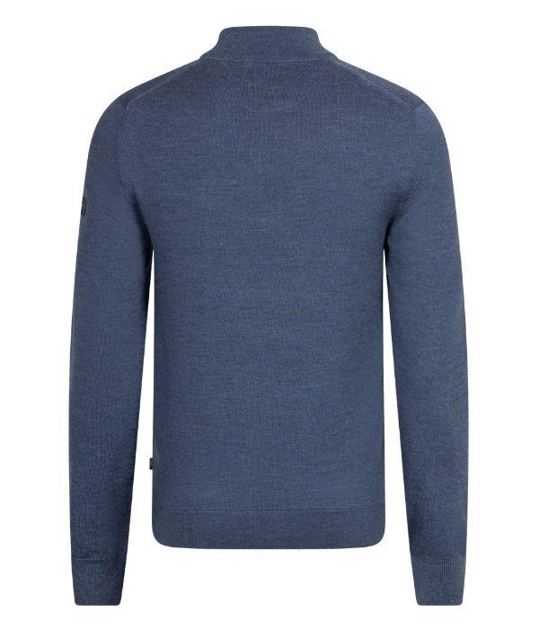 Cavallaro Merino Half Zip Pullover 650000 Mid blue