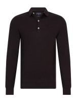 Cavallaro Merino Long Sleeve Polo 898000 dark brown