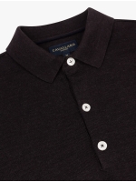 Cavallaro Merino Long Sleeve Polo 898000 dark brown