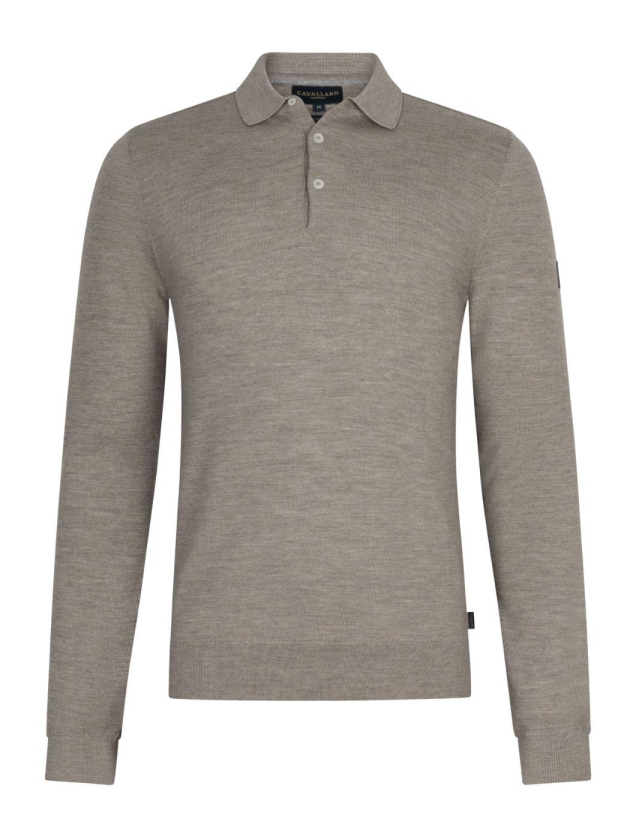 Cavallaro Merino Long Sleeve Polo 841000 Light taupe