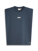 Josh V JV-SUE regular fit T-shirt with logo 693 dark blue melange