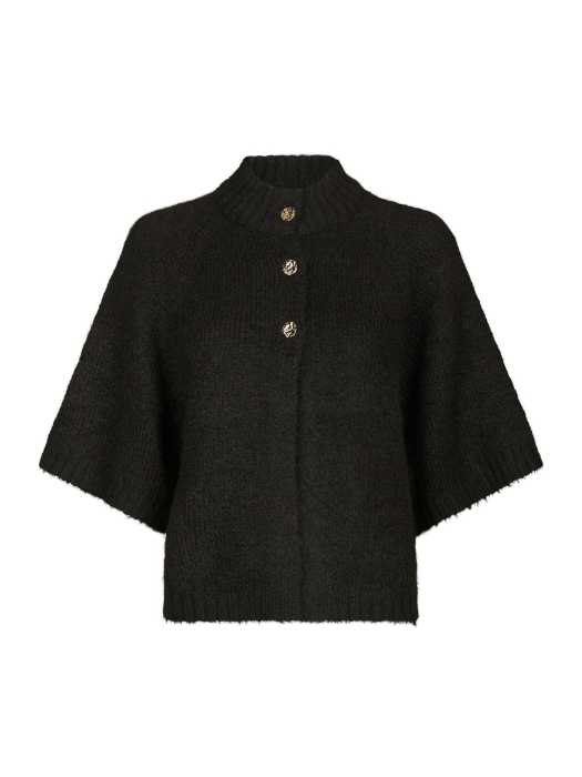Neo Noir Benuta fluffy knit cardigan 676 Dark brown