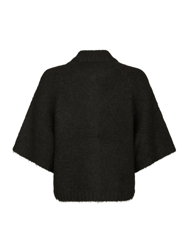 Neo Noir Benuta fluffy knit cardigan 676 Dark brown