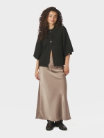 Neo Noir Benuta fluffy knit cardigan 676 Dark brown