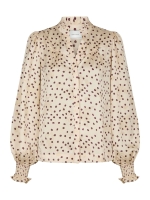 Neo Noir Astrida flower jacquard blouse 122 Creme