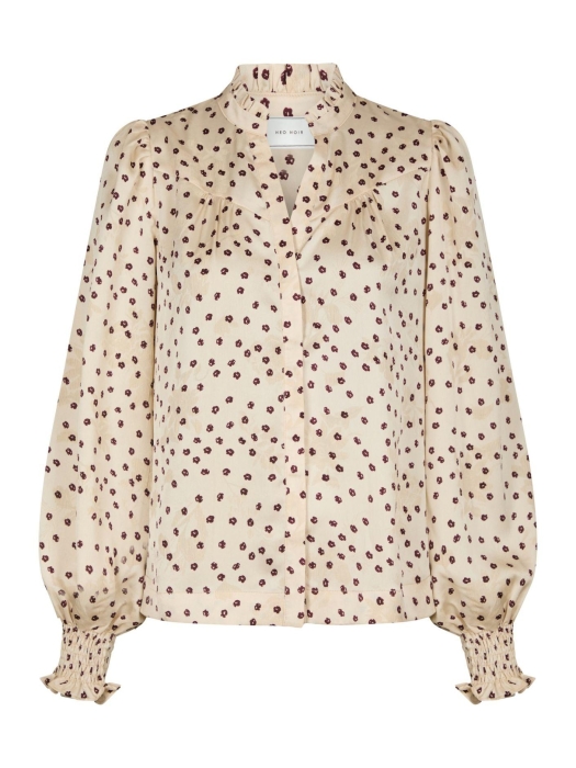 Neo Noir Astrida flower jacquard blouse 122 Creme