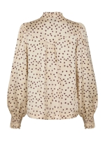 Neo Noir Astrida flower jacquard blouse 122 Creme