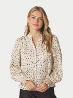 Neo Noir Astrida flower jacquard blouse 122 Creme