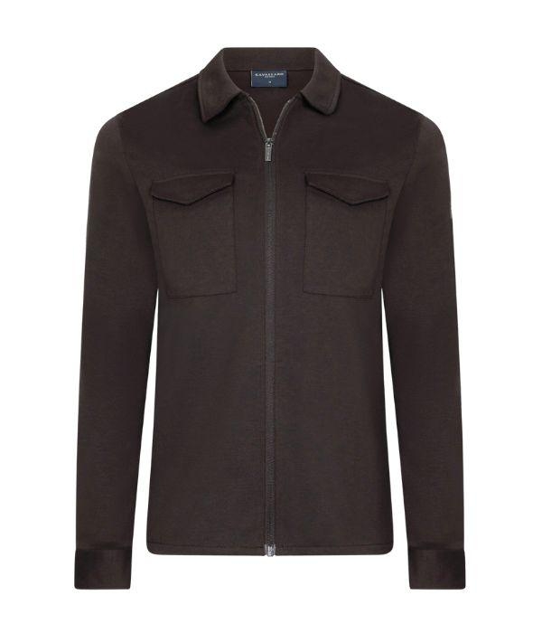 Cavallaro Zeradino Melange Overshirt 898006 Dark brown mel