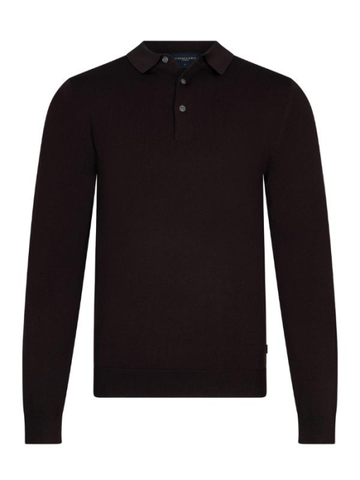 Cavallaro Milacio Long Sleeve Polo 898000 Dark brown
