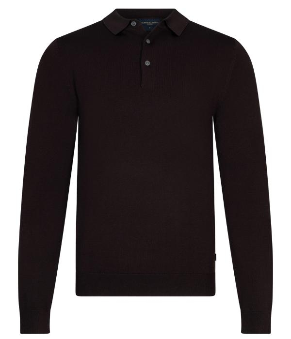 Cavallaro Milacio Long Sleeve Polo 898000 Dark brown