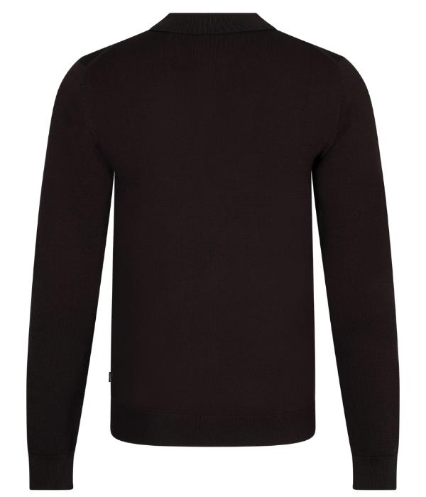Cavallaro Milacio Long Sleeve Polo 898000 Dark brown