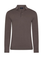 Cavallaro Milacio Long Sleeve Polo 880000 Dark taupe