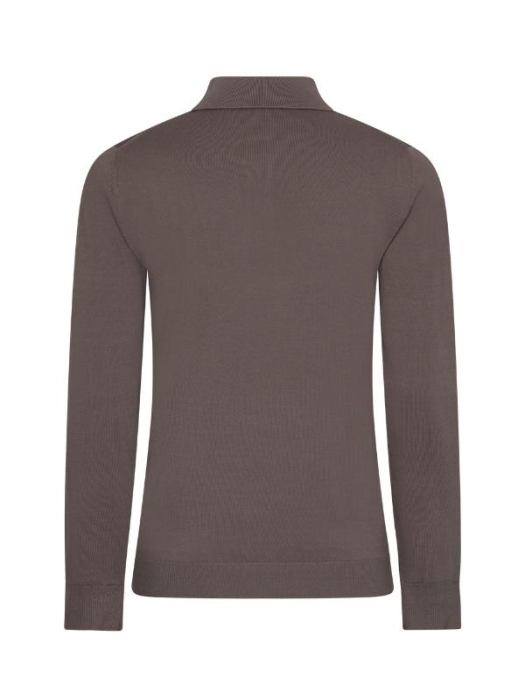 Cavallaro Milacio Long Sleeve Polo 880000 Dark taupe