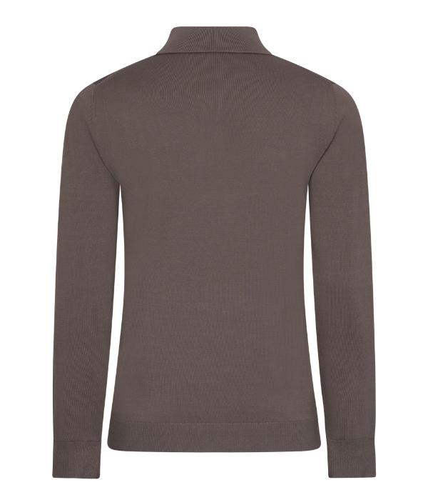 Cavallaro Milacio Long Sleeve Polo 880000 Dark taupe