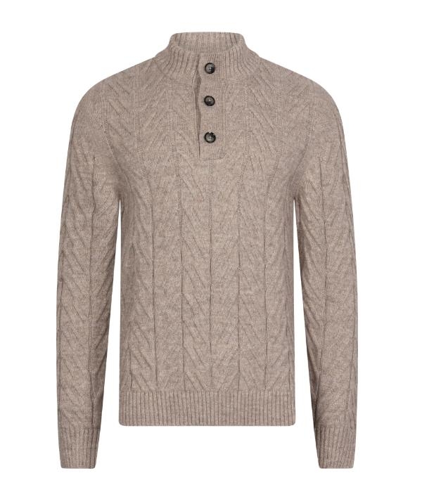 Cavallaro Corato Half Button Pullover 189006 Dark kit mel