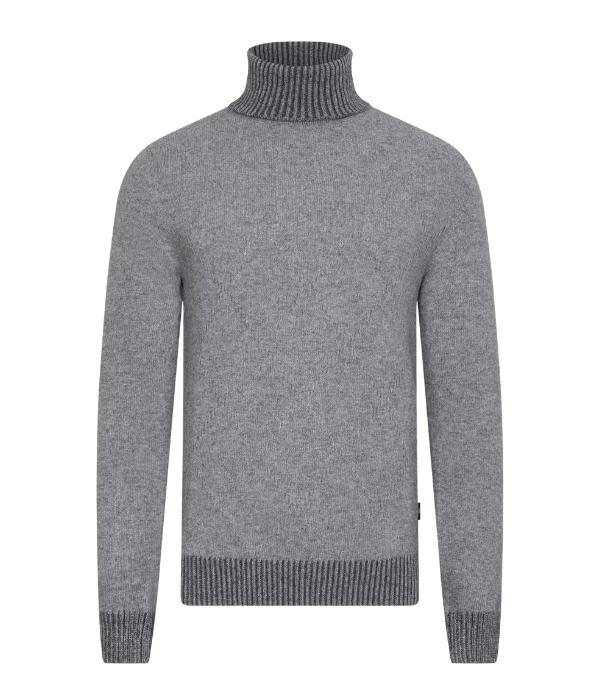 Cavallaro Triango  Roll Neck Pullover 950006 Mid grey mel
