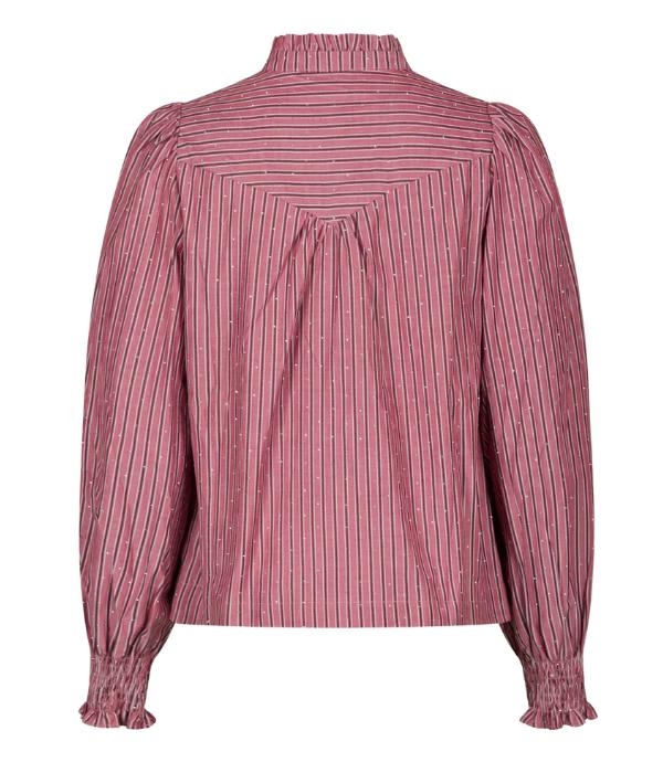 Neo Noir Astrida soft stripe stone blouse 393 Dark rose