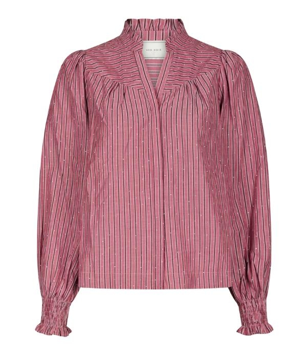 Neo Noir Astrida soft stripe stone blouse 393 Dark rose
