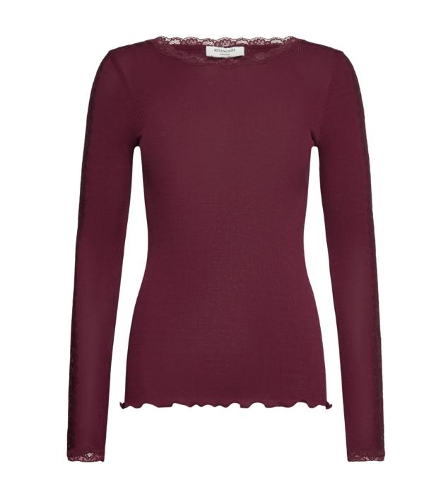 Rosemunde Bernadine LS O-neck lace 093 Windsor wine