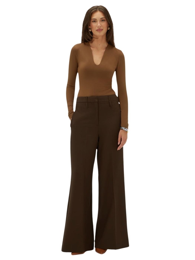 Josh V JV-SKY high-rise wide-leg trousers 987 Brown