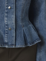 Neo Noir Rivora denim peplum jacket 140 Blue