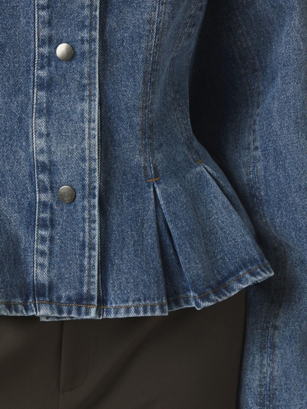 Neo Noir Rivora denim peplum jacket 140 Blue