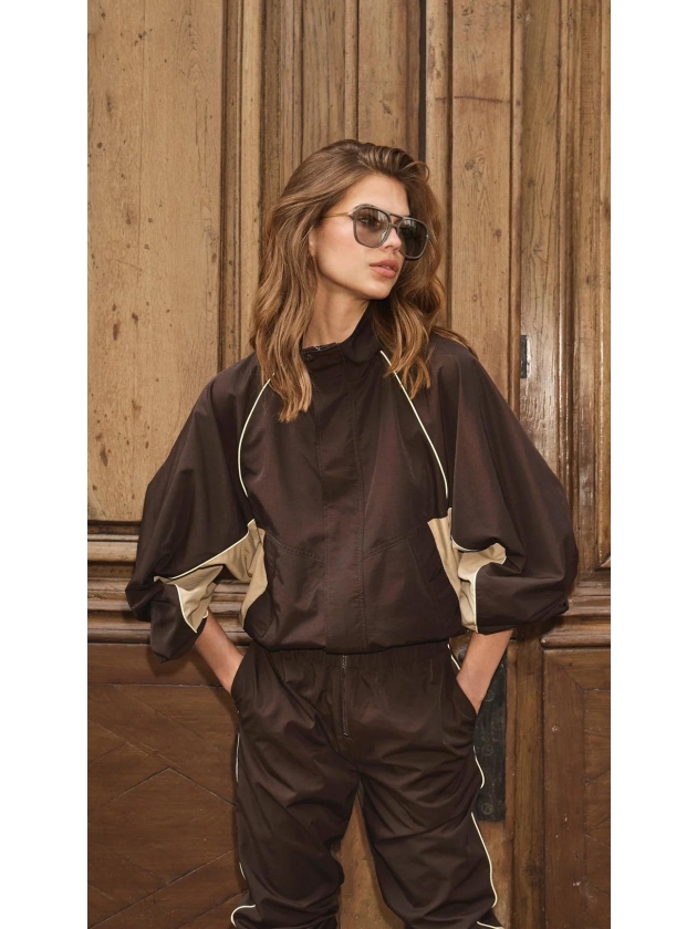Co Couture AloraCC block jacket 20003 Dark brown