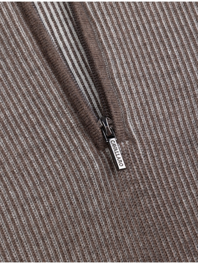Cavallaro Romano Half Zip Pullover 840000 Taupe
