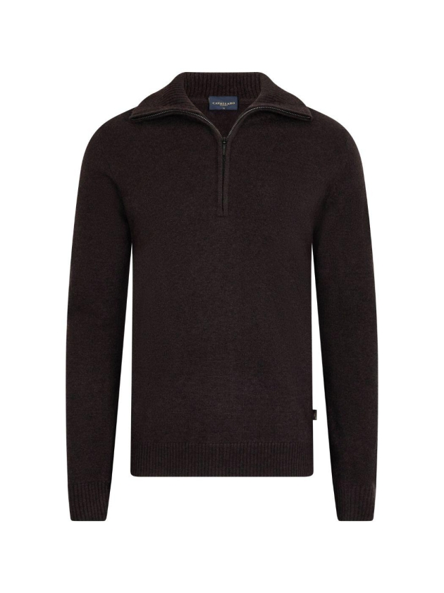 Cavallaro Sanmori Half Zip Pullover 898000 Dark brown