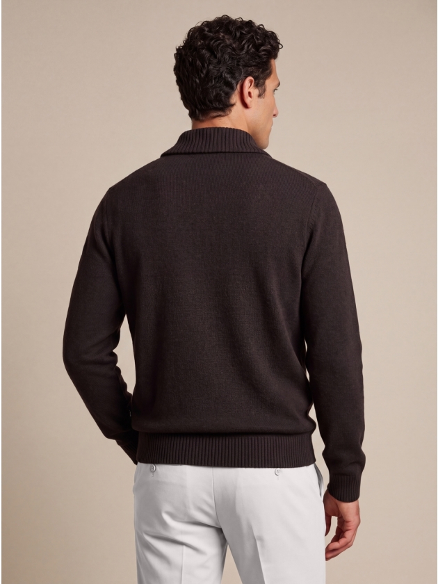Cavallaro Sanmori Half Zip Pullover 898000 Dark brown