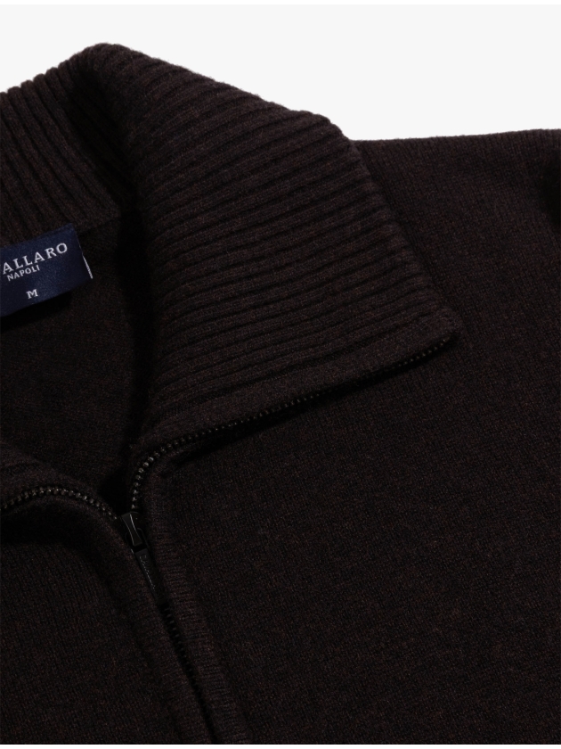 Cavallaro Sanmori Half Zip Pullover 898000 Dark brown
