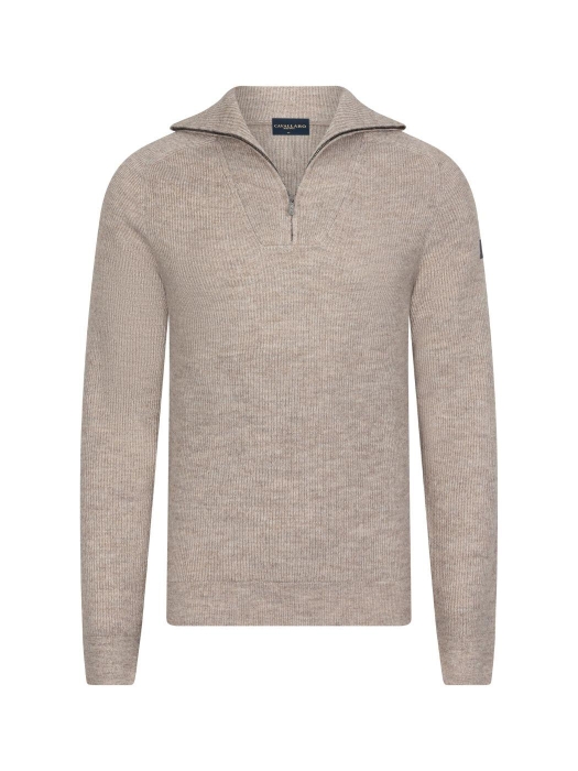Cavallaro Corsico Melange Half Zip Pullover 189006 Dark kit mel