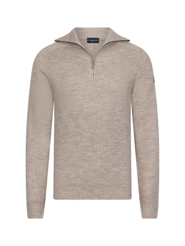 Cavallaro Corsico Melange Half Zip Pullover 189006 Dark kit mel