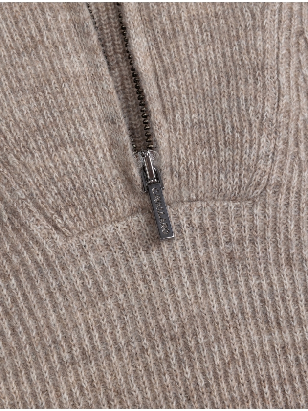 Cavallaro Corsico Melange Half Zip Pullover 189006 Dark kit mel