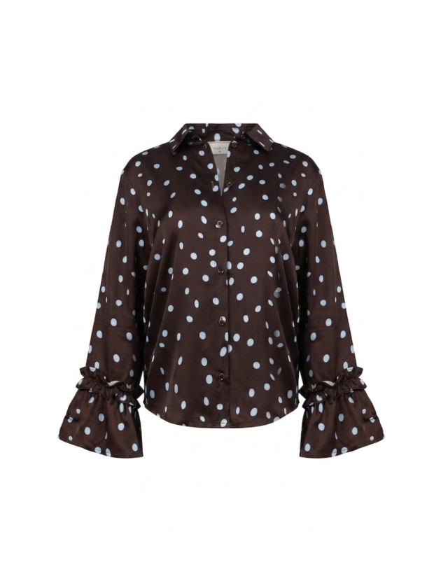 NUKUS Arani Blouse Dots 393 Chocolate/Sky