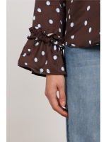 NUKUS Arani Blouse Dots 393 Chocolate/Sky