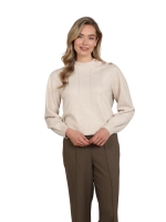 NUKUS Molly Pullover Strass 54 Sand Melange
